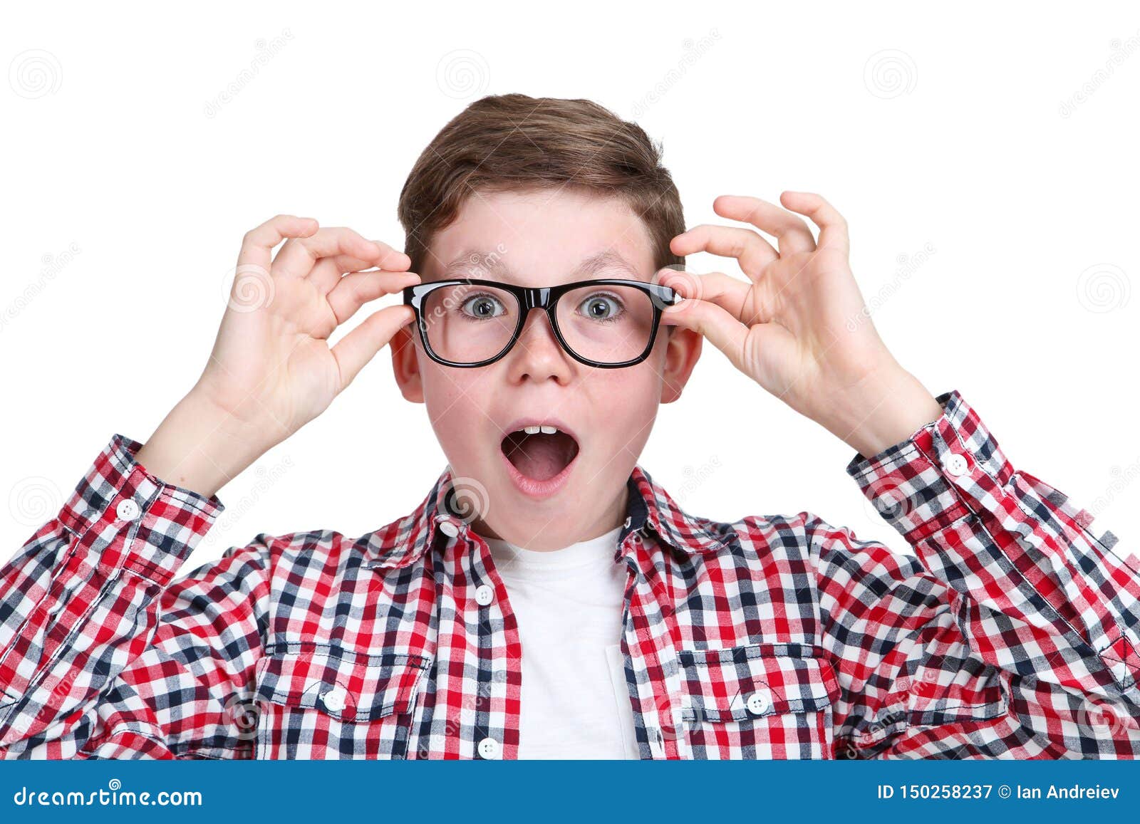 Young boy in glasses stock image. Image of caucasian 150258237