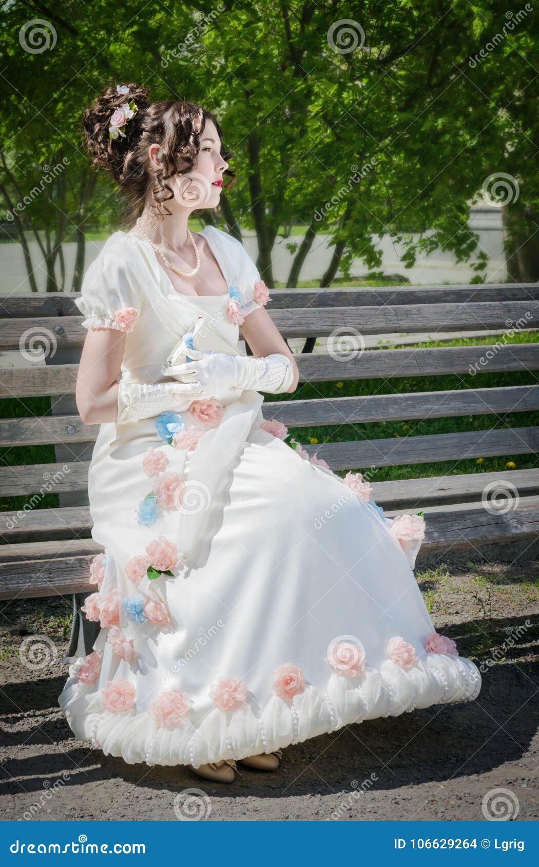 Portrait of Woman in Bride Dress with a Book in Their Hands. Stock ...