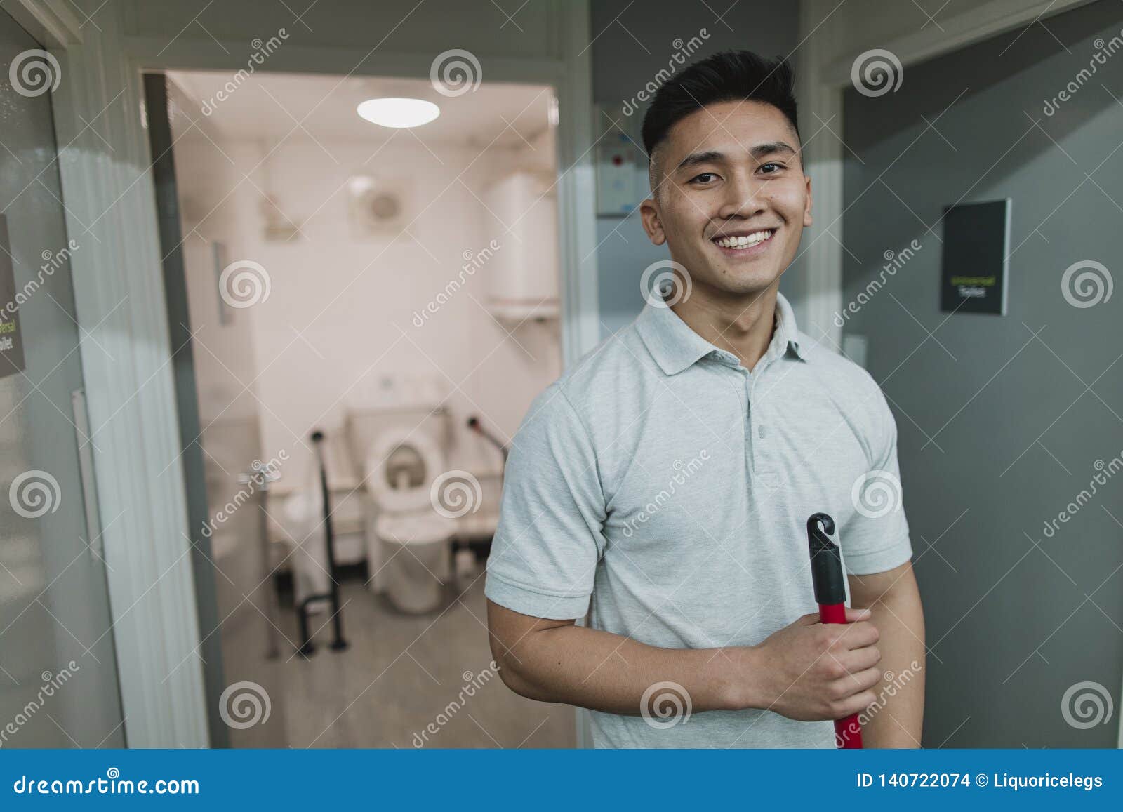 Portrait of a Young Cleaner Stock Photo Image of adults, cleaning