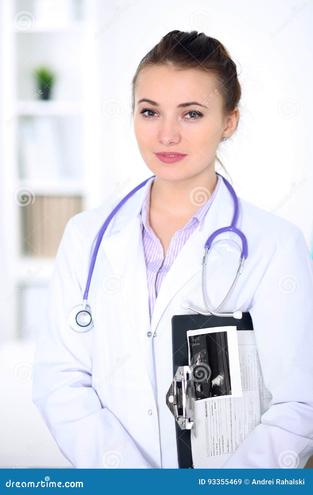 Portrait of Young Female Doctor in a Hospital Stock Image - Image of ...
