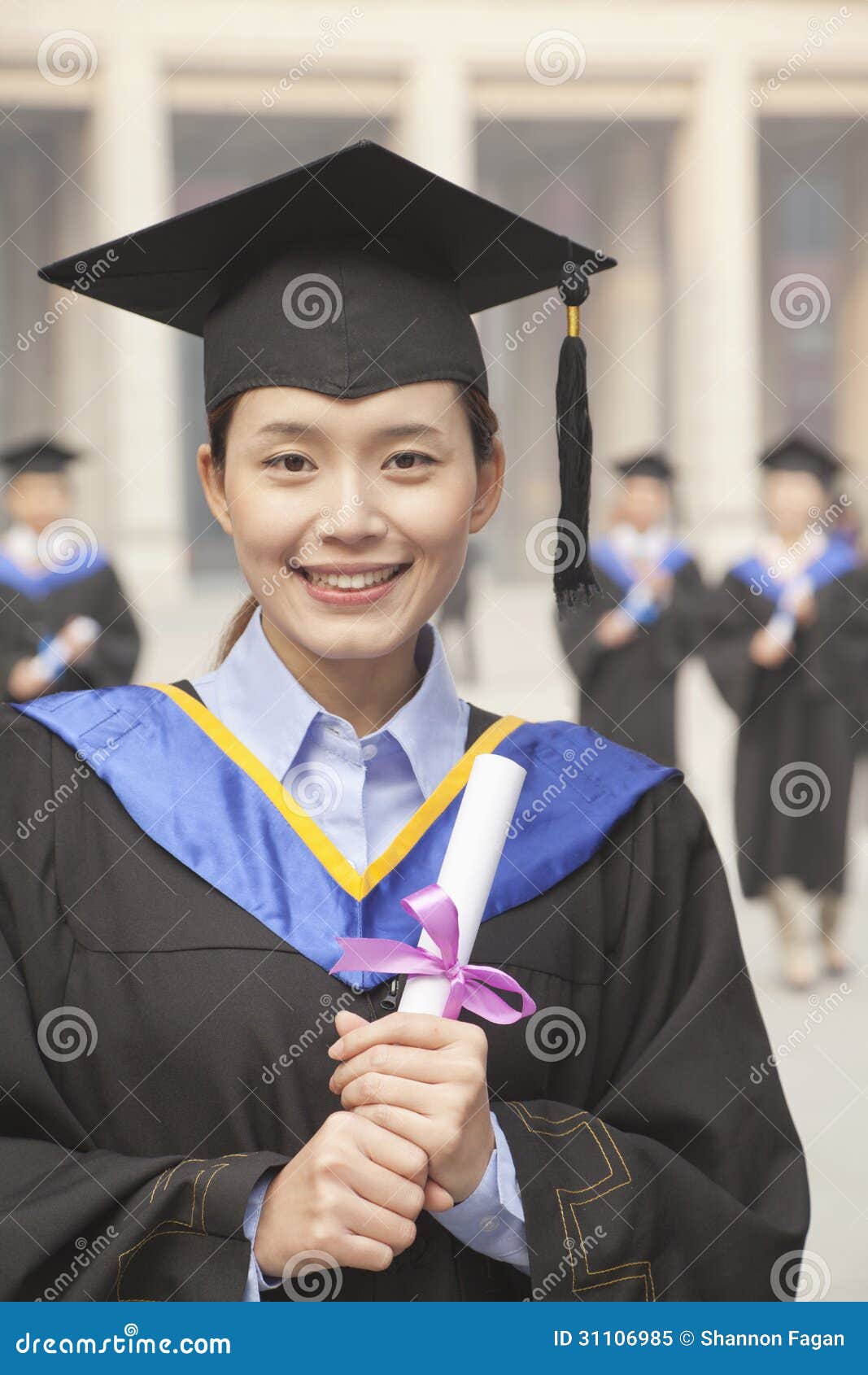 happy female graduate student in mortarboard Stock Photo - Alamy