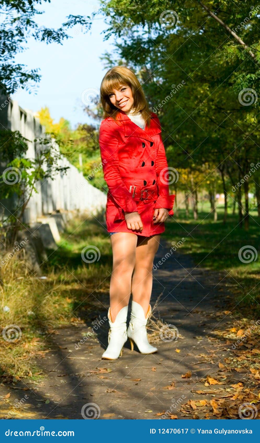 Portrait Young Girl in White Boots Stock Image Image of hide, open