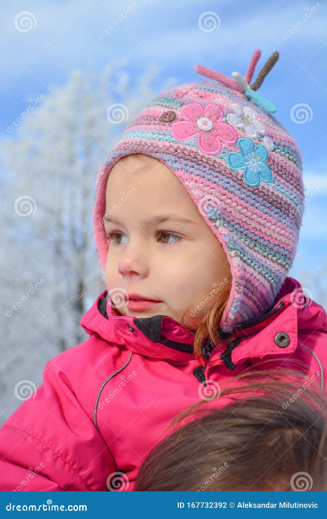 Portrait of Young Girl in Winter Clothes Stock Photo - Image of ...