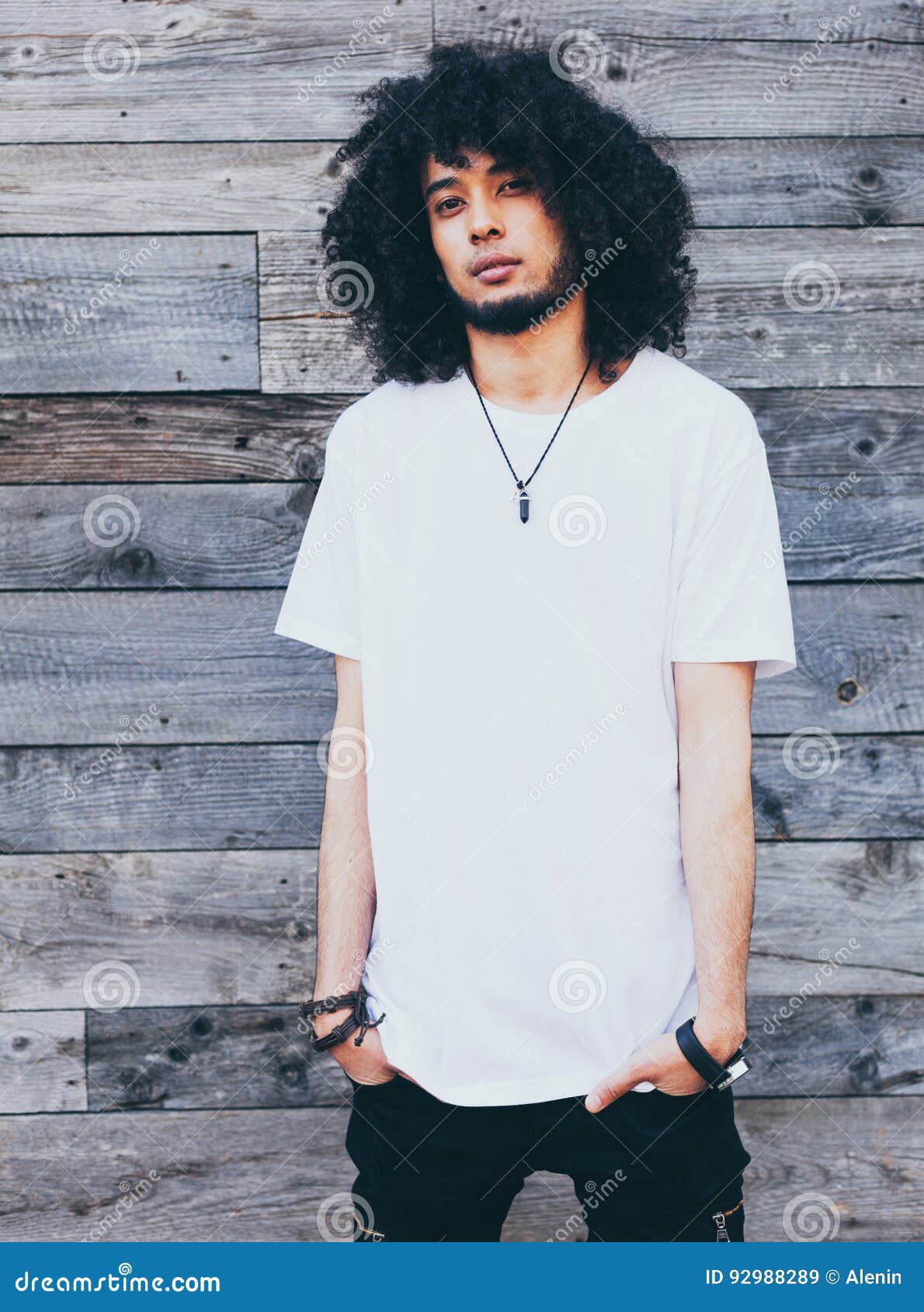 Portrait Young Handsome Fashion Bearded Afro Hair Model Black Man in Urban. Dressed in a White T-shirt. Afro Hairstyle. Old Wood B Stock Image - Image of concept, lifestyle: 92988289 Portrait Young Handsome Fashion Bearded Afro Hair Model Black Man in Urban. Dressed in a White T-shirt. Afro Hairstyle. Old Wood B Stock Image - Image of concept, lifestyle: 92988289