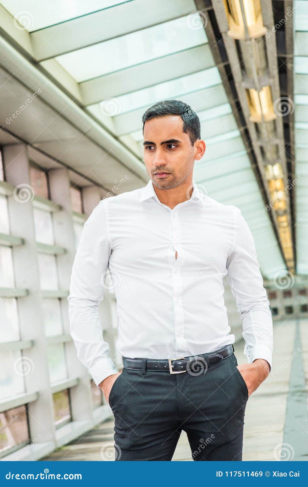 Portrait of Young Handsome Hispanic American Man in New York Stock ...