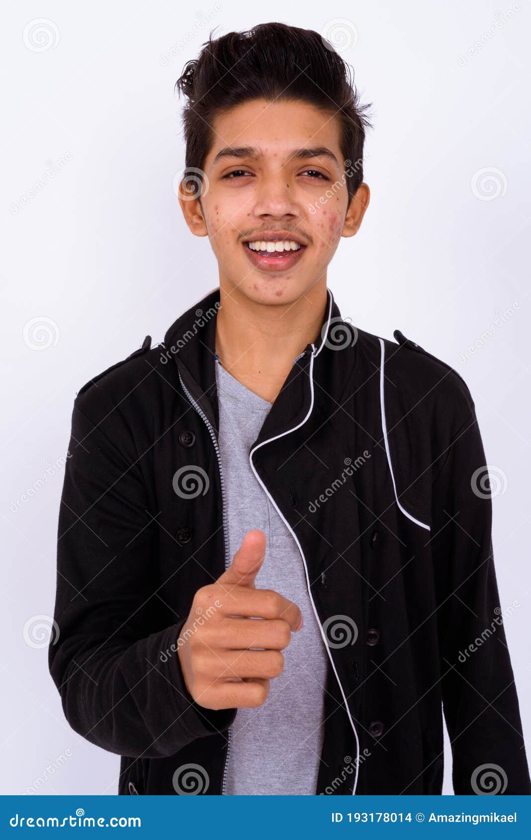 Portrait Of Young Handsome Indian Teenage Boy Stock