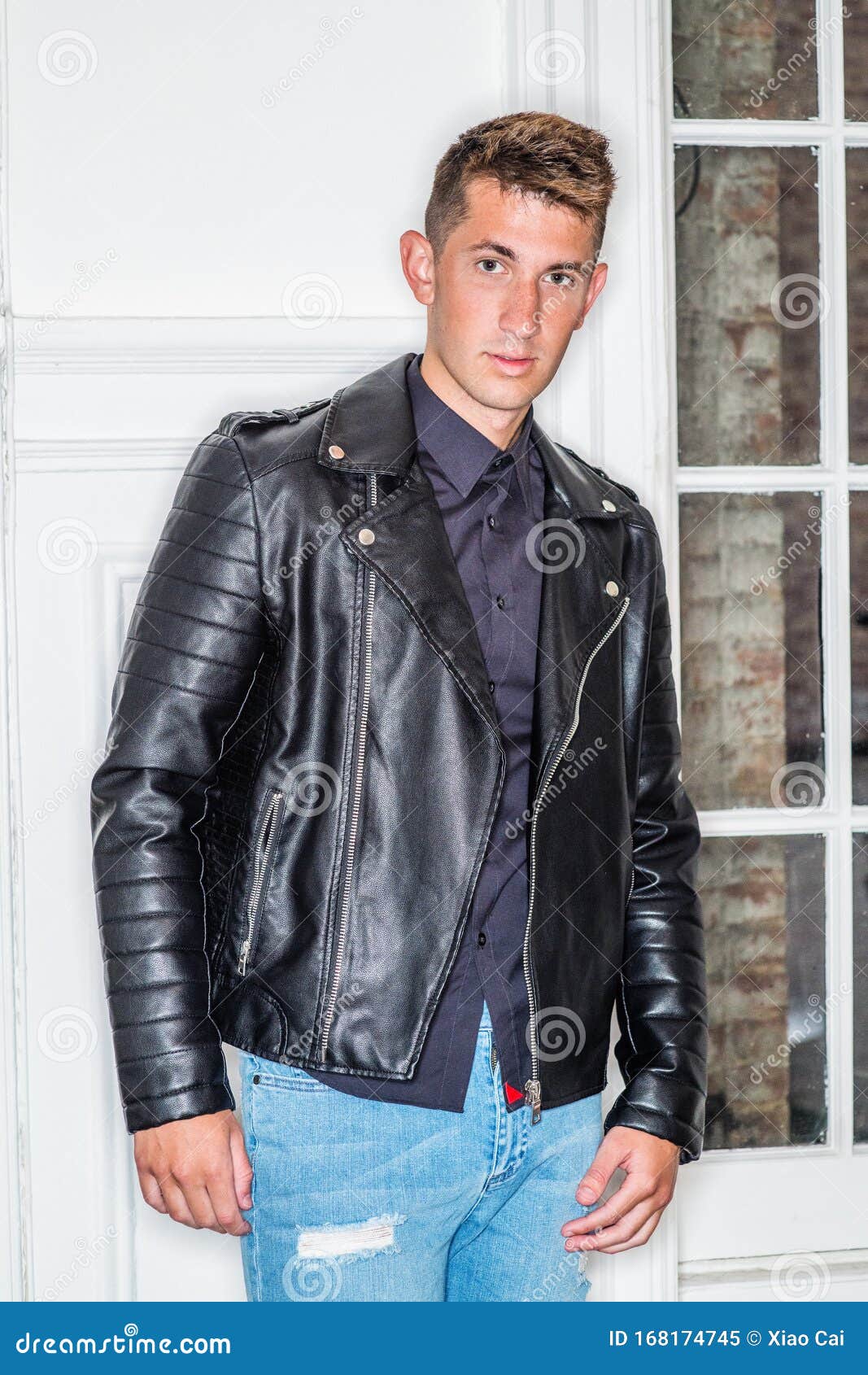 Portrait of Young Handsome Man at Home in New York City Stock Image ...