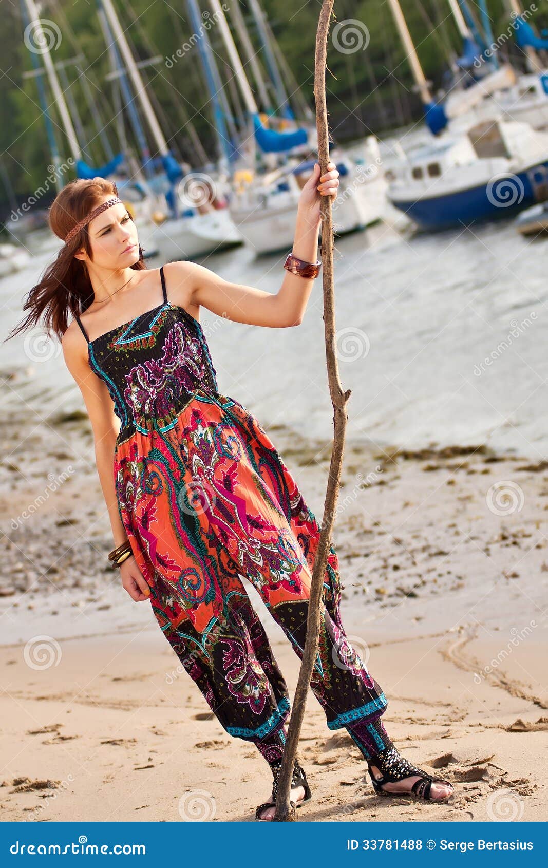 Portrait Of Young Hippie Girl Stock Photo - Image of 