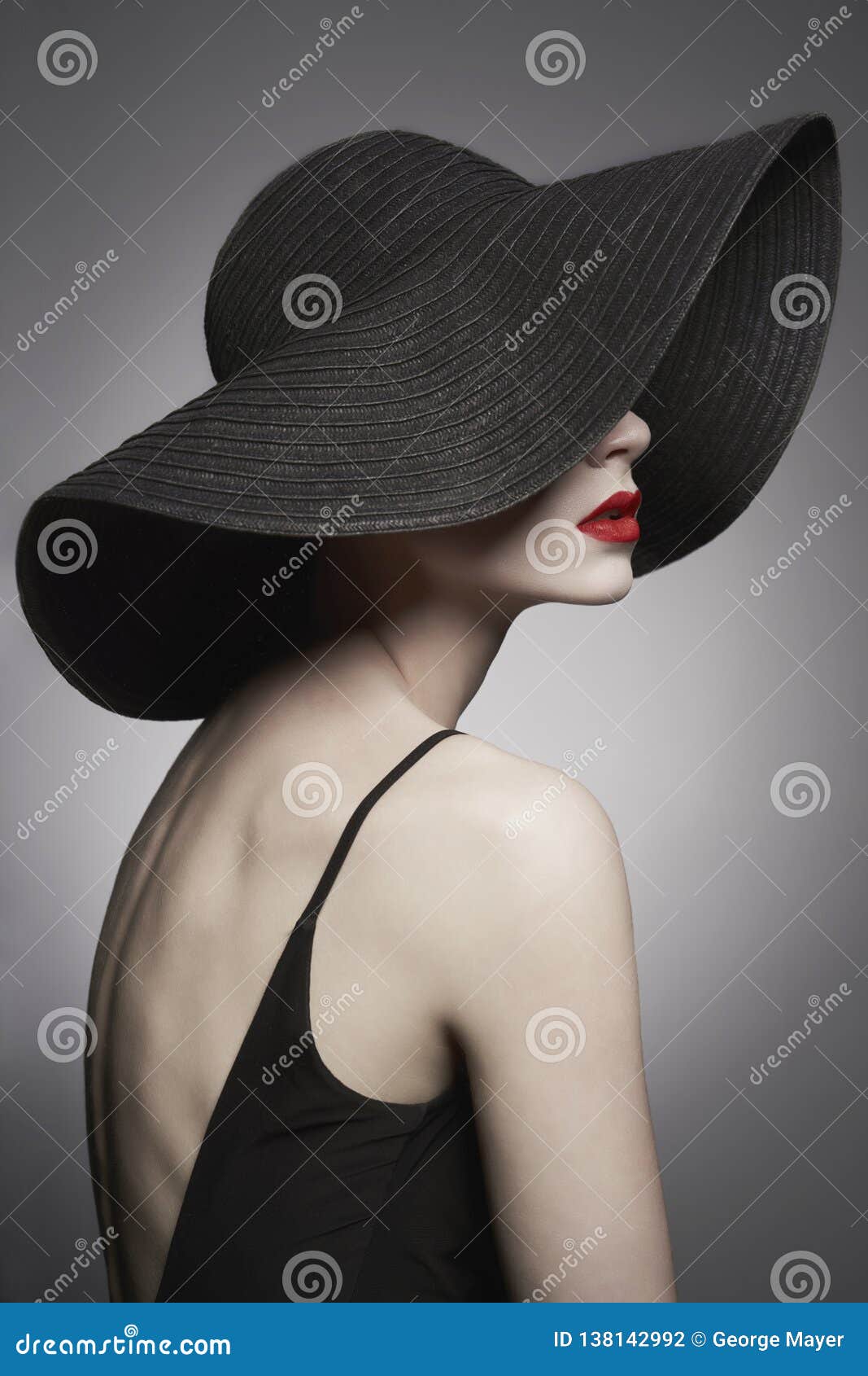 black dress with hat