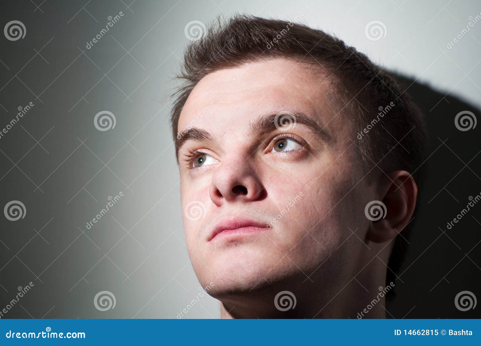 Portrait young man stock image. Image of head, green - 14662815