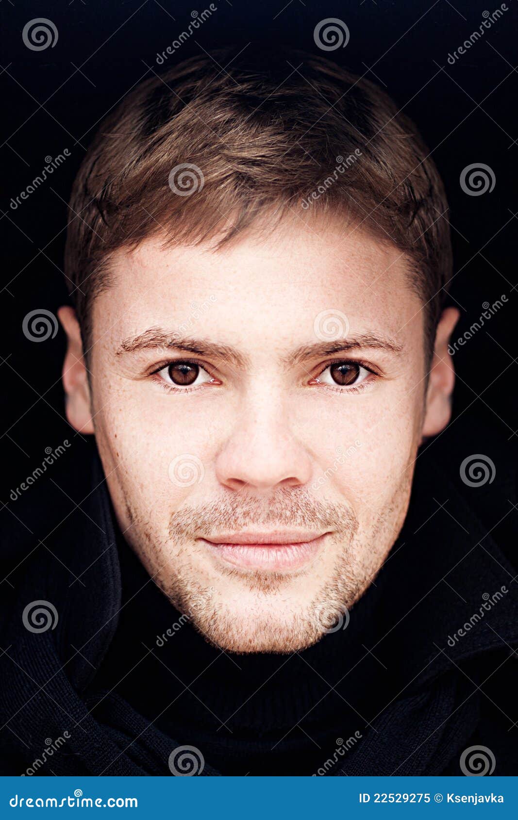 Portrait Of Young Man With Brown Eyes Stock Image - Image of brown ...