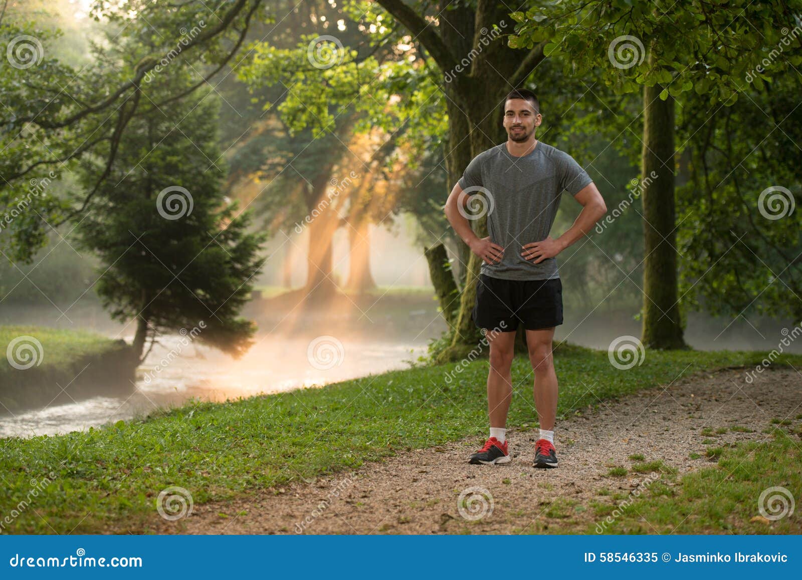 Portrait of Young Man Doing Outdoor Activity Running Stock Image Image of person, endurance