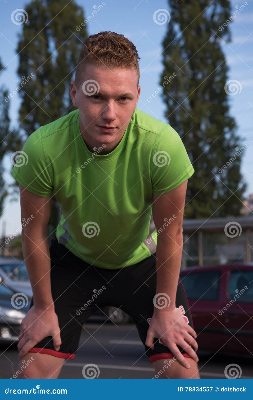 Portrait of a Young Man on Jogging Stock Image - Image of athletic ...