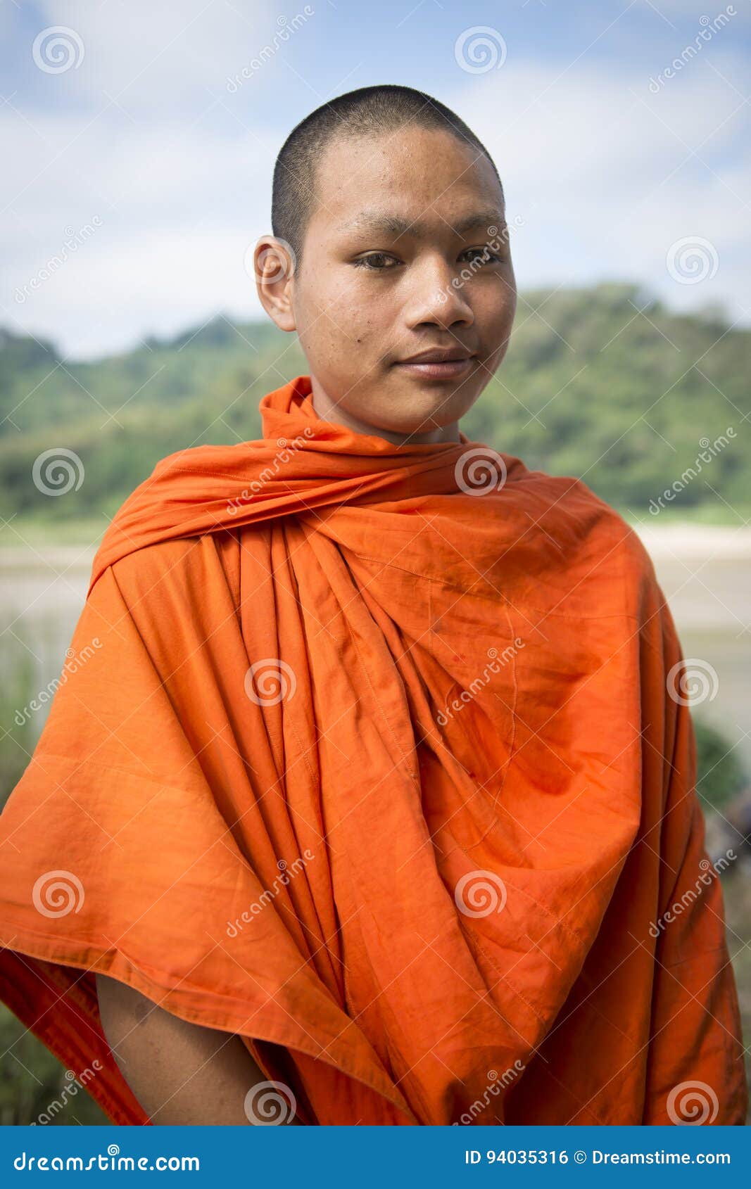 Portrait of a young monk editorial photo. Image of laos 94035316