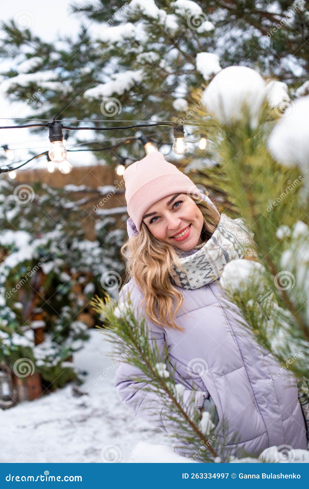 Portrait of a Young Pretty Girl among Pine Trees Stock Image - Image of ...
