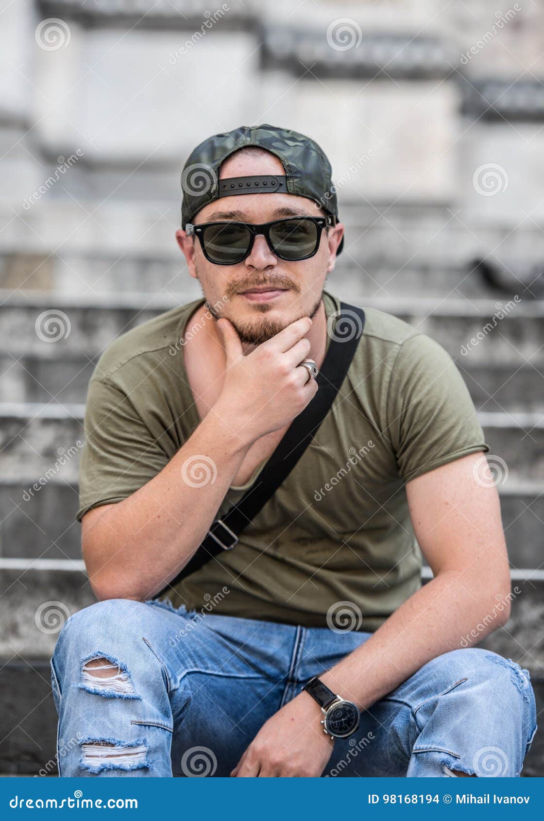 Portrait of a Young Rap Guy Stock Photo - Image of jeans, stylish: 98168194