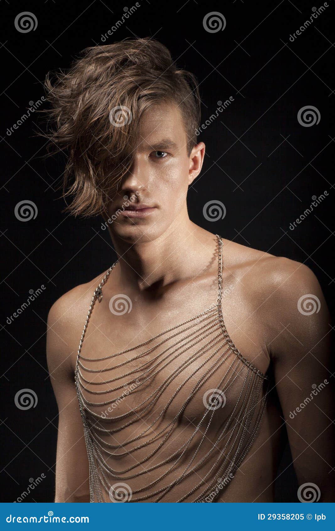 portrait of young romantic man metrosexual with shaddy hair