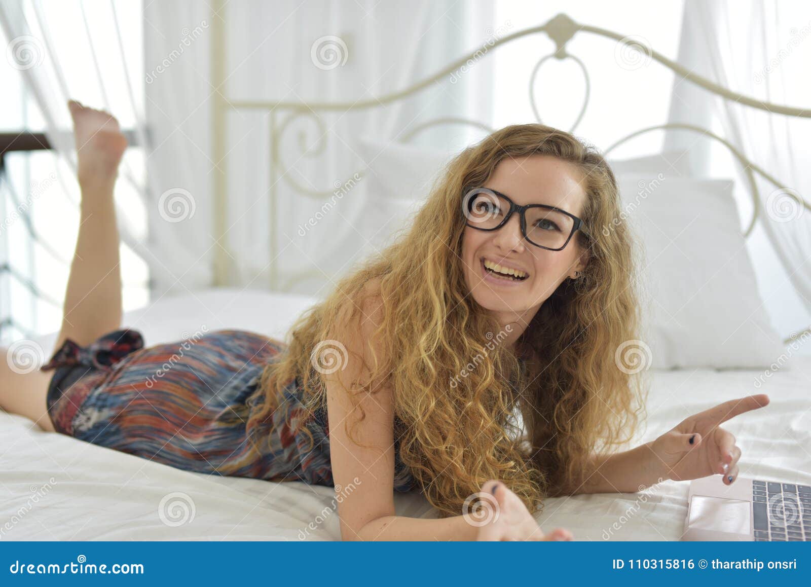 Portrait of a Young Beautiful and Happy Woman. Stock Photo - Image of
