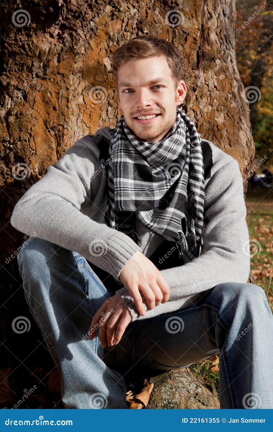 Portrait of a Young Smiling Man Outdoor Stock Image - Image of ...