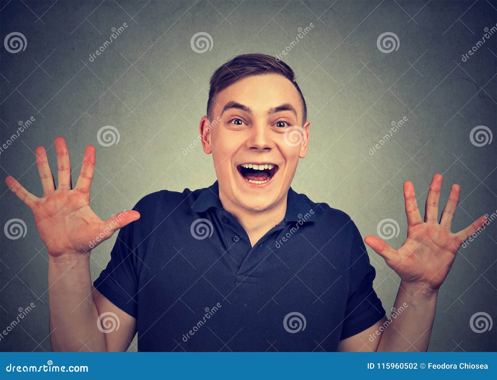 Portrait of a Surprised Man Stock Photo - Image of excitement ...