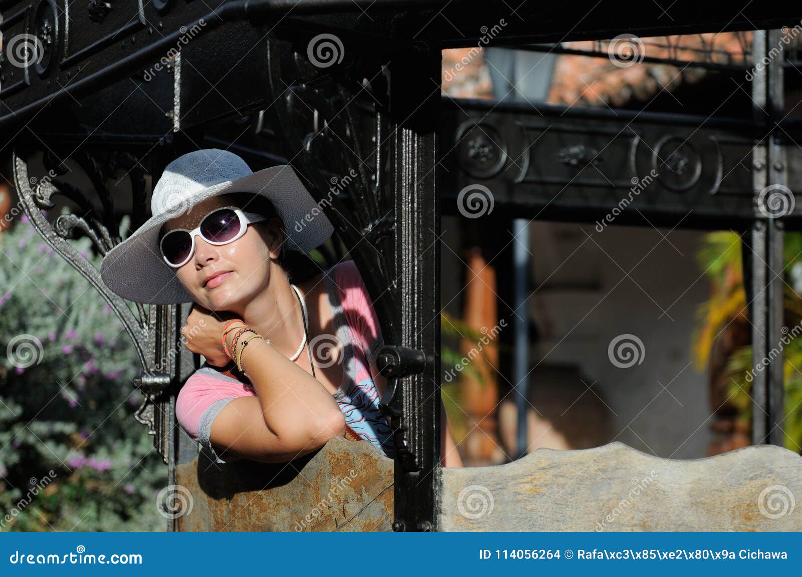 portrait of the young tourist in the hat