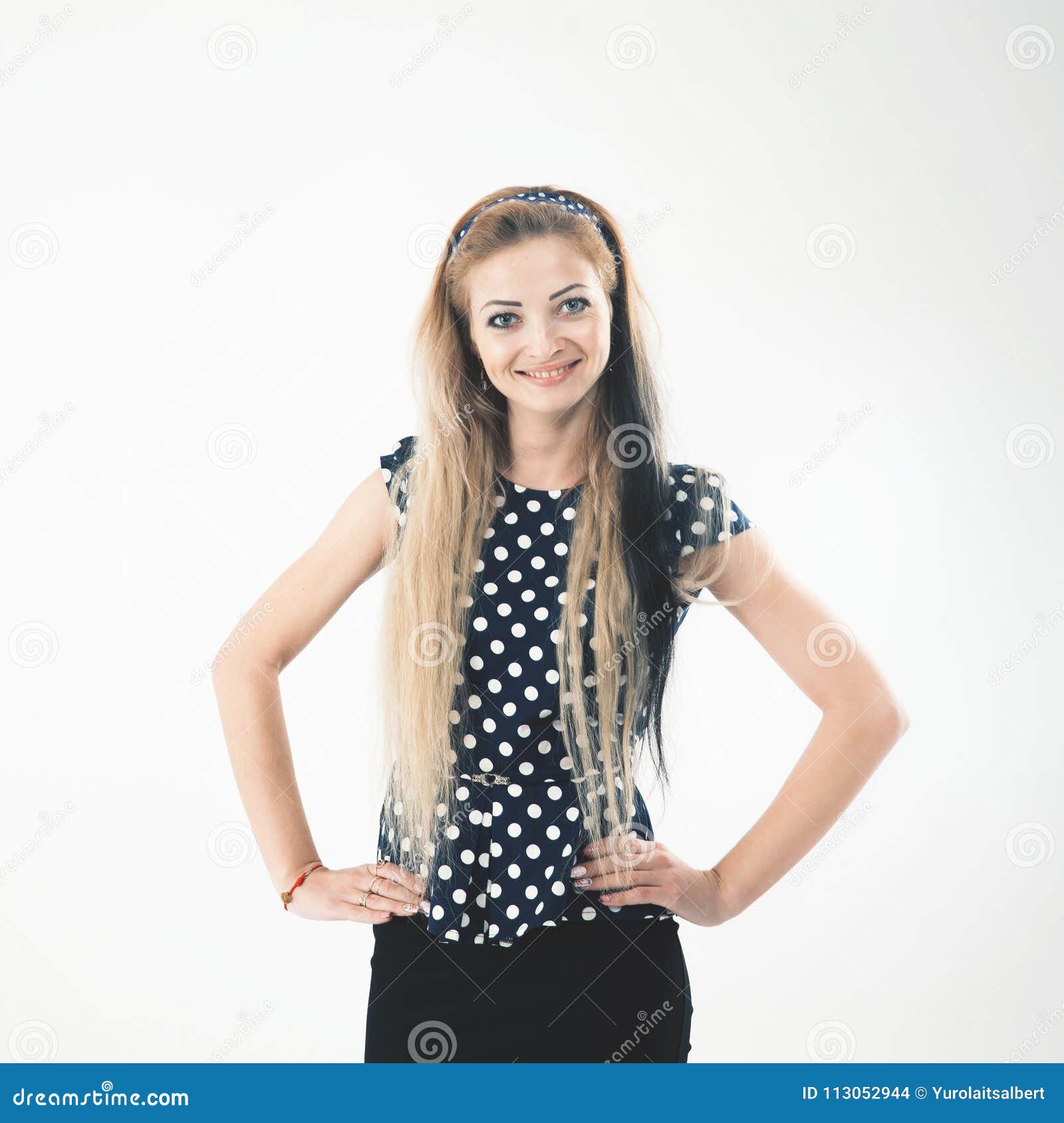 Portrait of a Young Woman - Administrator in a Stylish Suit on a Stock