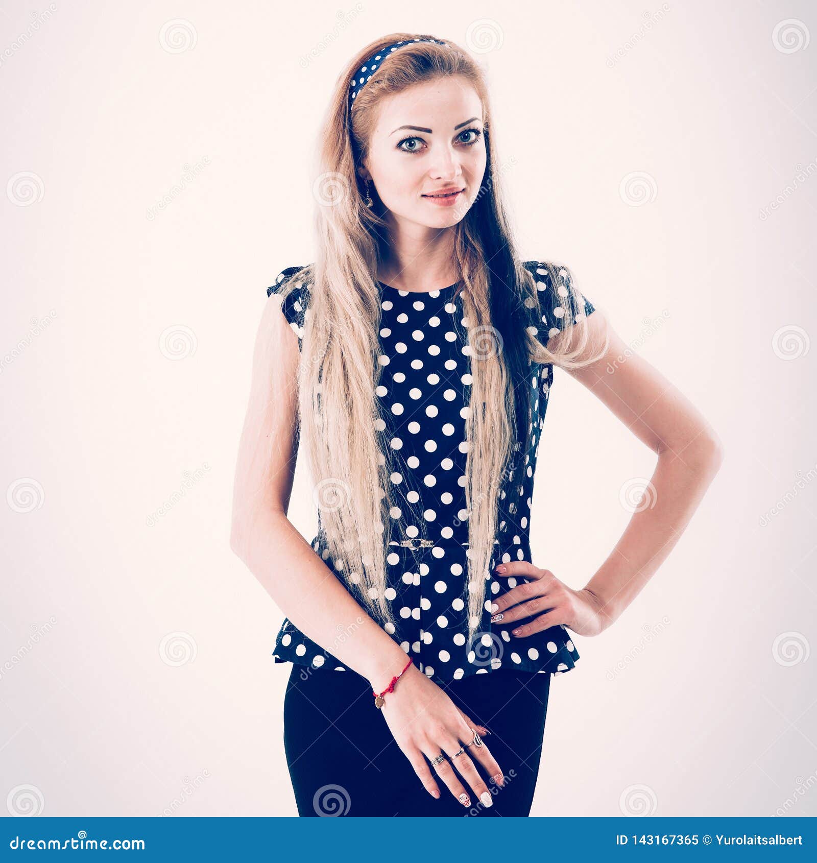 Portrait of a Young Woman - Administrator in a Stylish Suit on a Stock