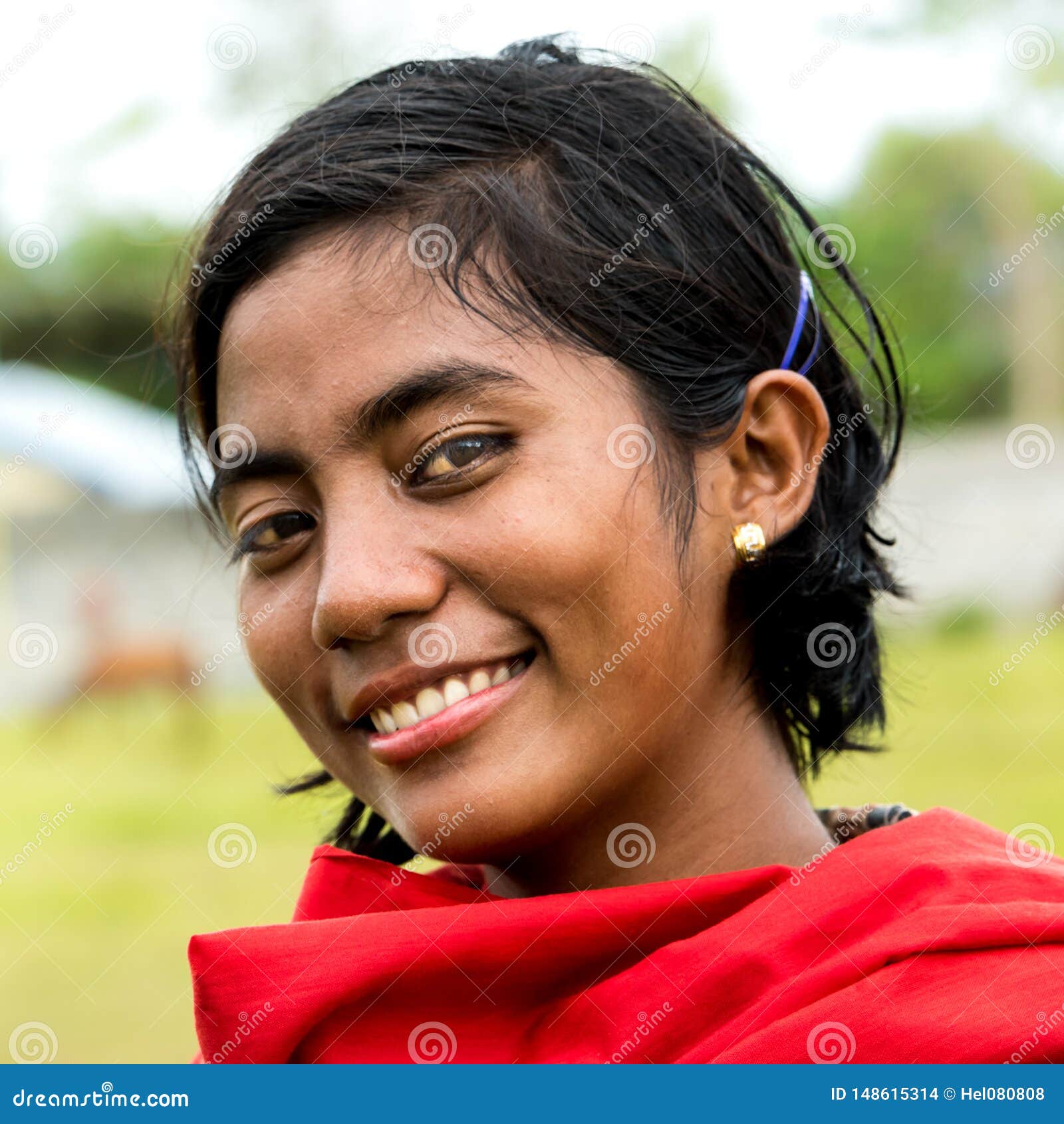 Beautiful Young Woman  At Pasola Festival Kodi Sumba 