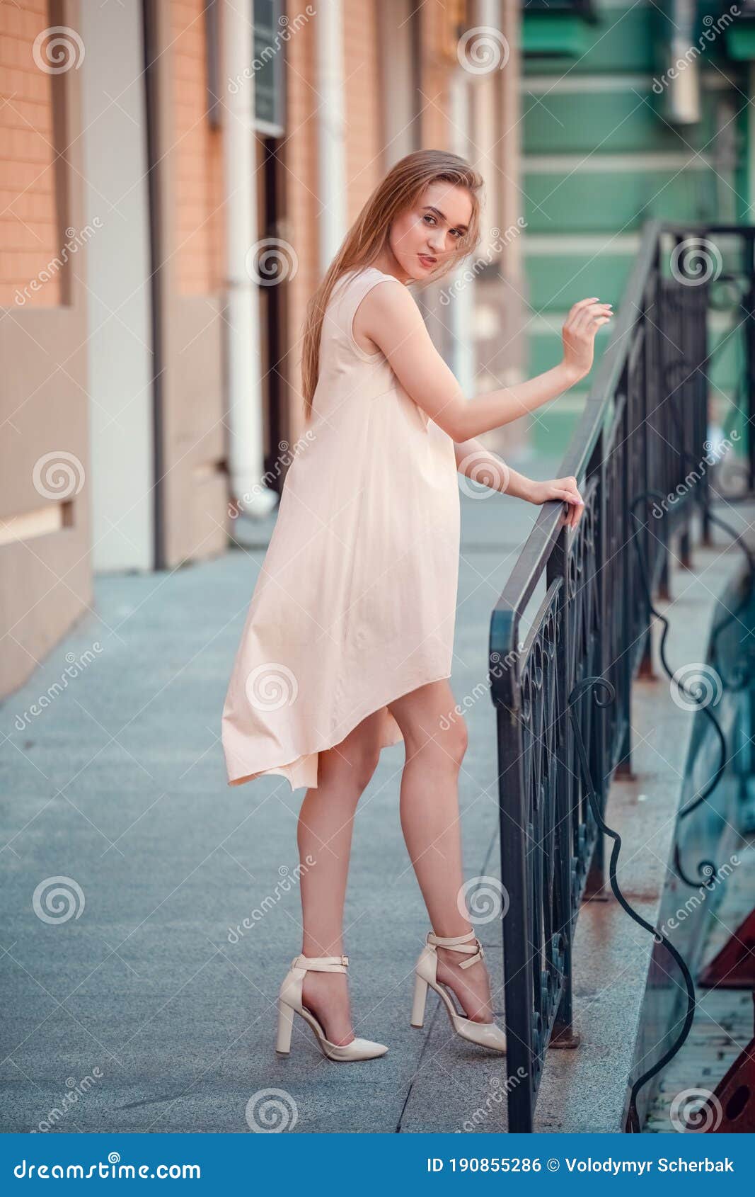 Portrait of Young Woman Posing on the Street Stock Photo - Image of ...