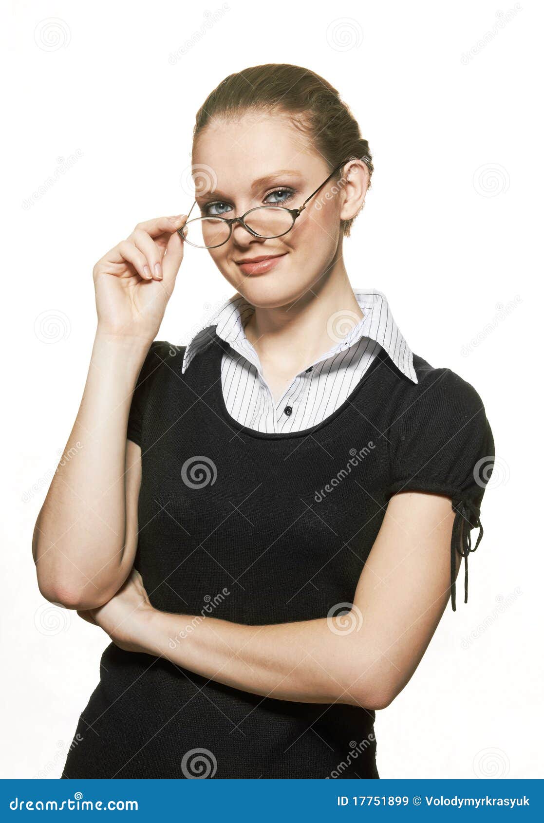 Portrait Of Young Woman With Spectacles Stock Image Image of office