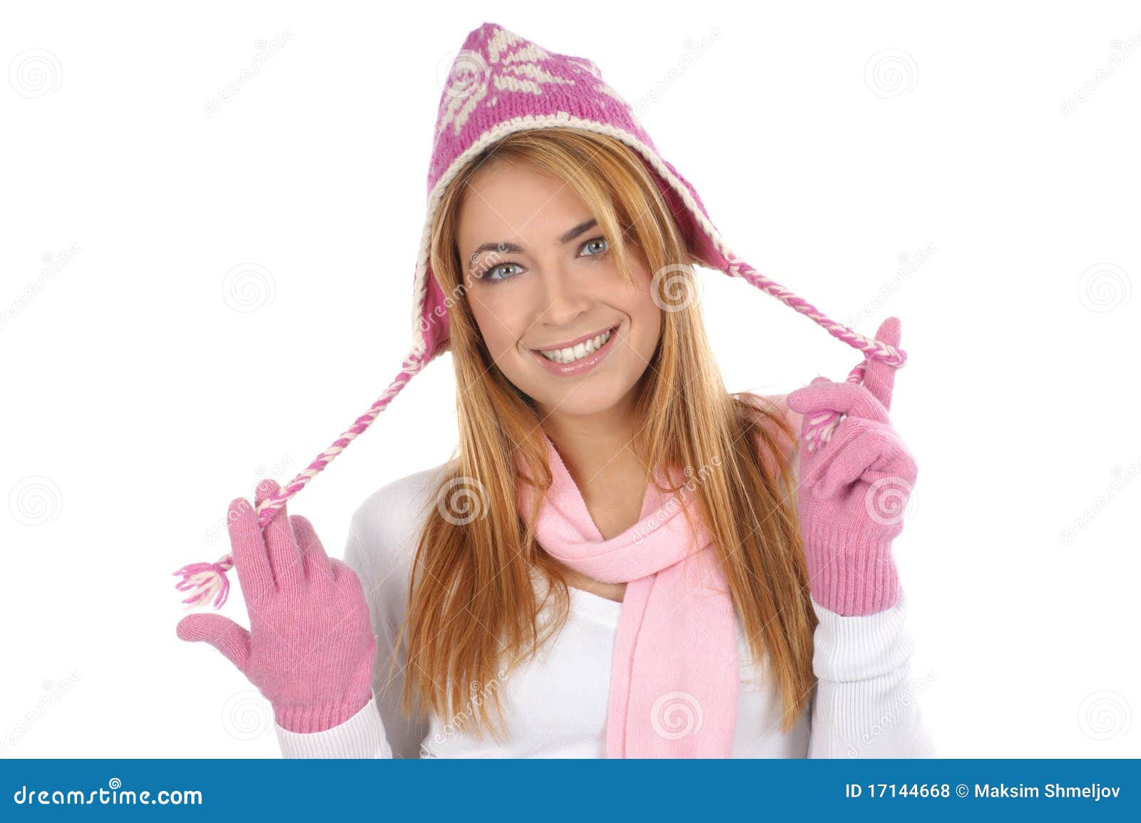 Portrait of a Young Woman in a Winter Hat Stock Photo - Image of ...