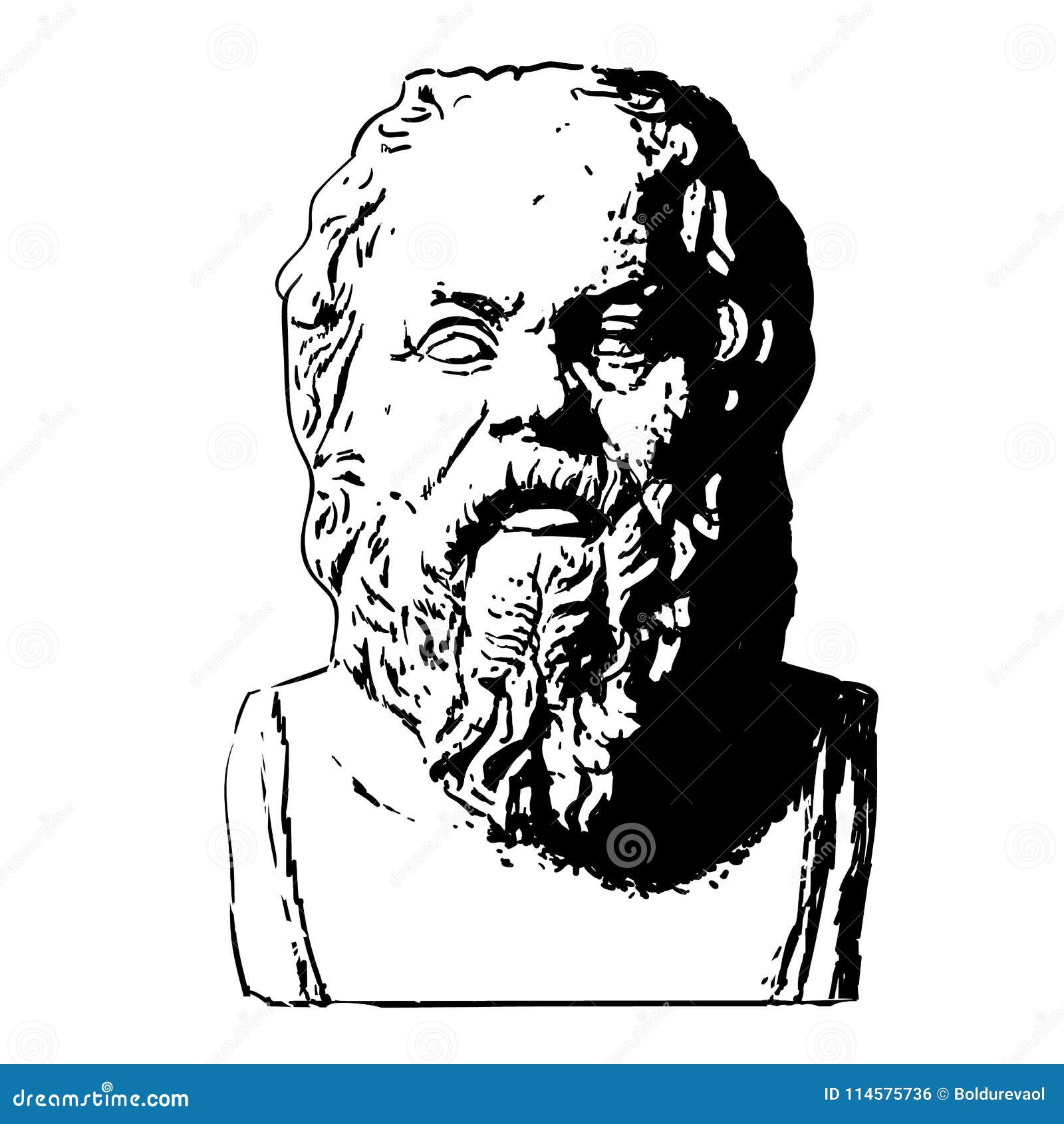 Portret van Socrates vector illustratie. Illustratie bestaande uit