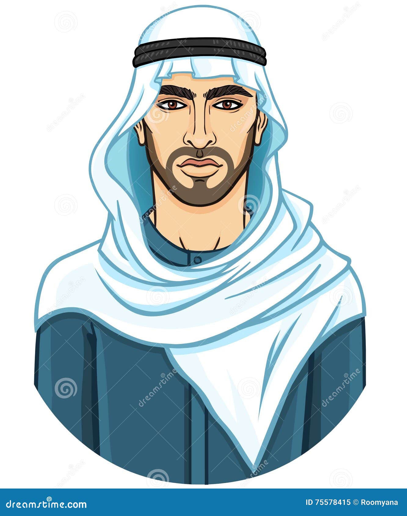 Portrt Des Jungen Attraktiven Arabischen Mannes In Einem Keffiyeh