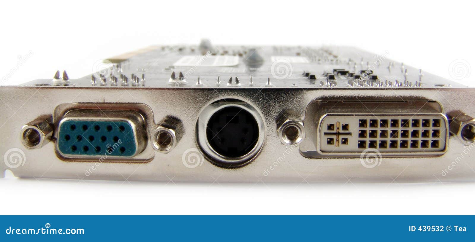Ports on video card stock photo. Image of background, dram 439532