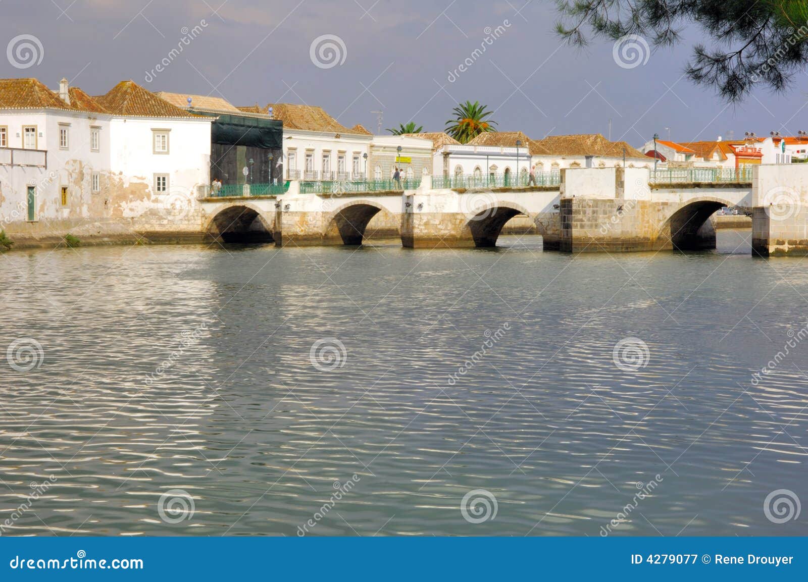 portugal, area of algarve, tavira: city view