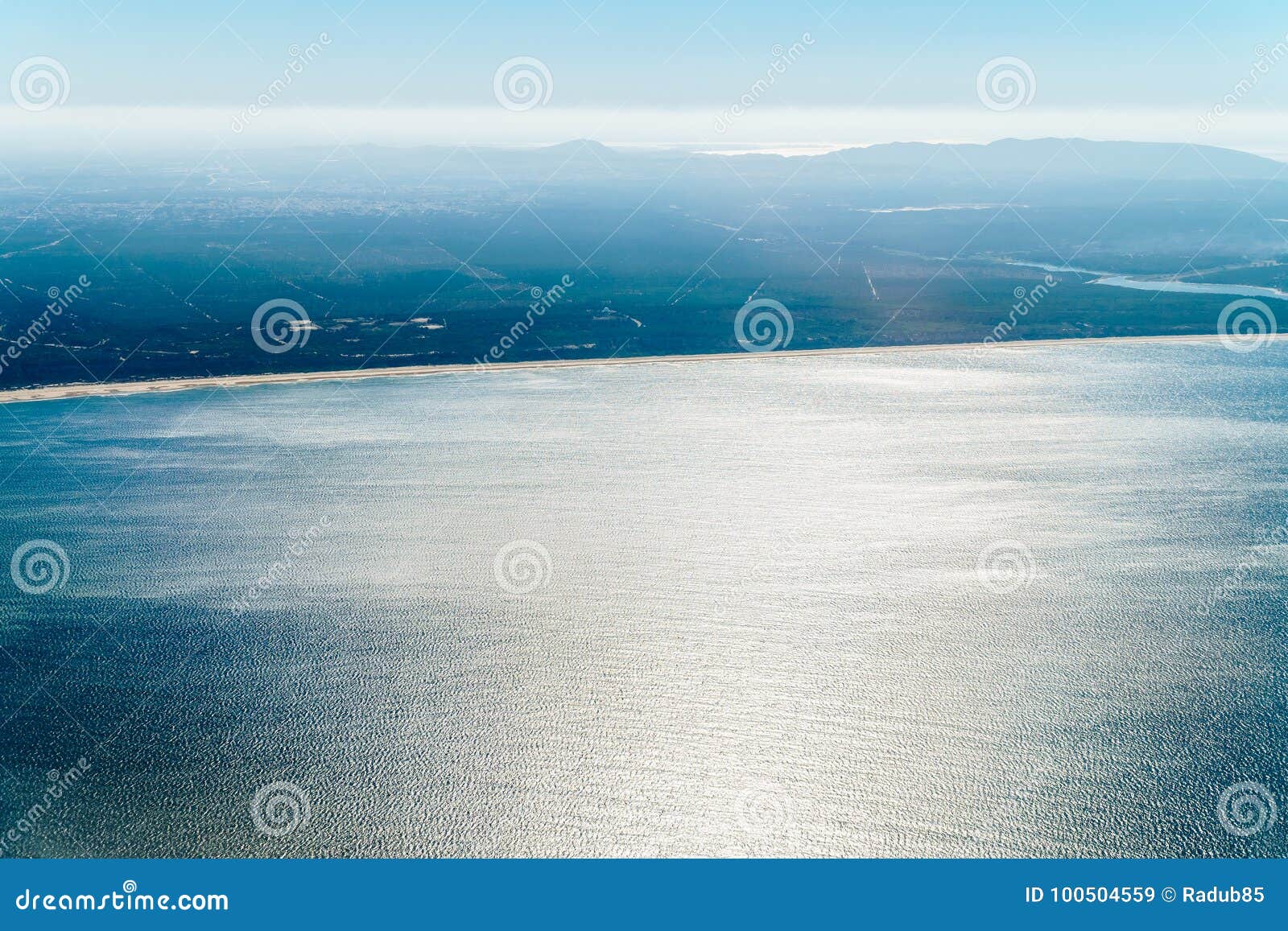 Portugal Coastline Aerial from North Atlantic Ocean Stock Image - Image of distant, coastline