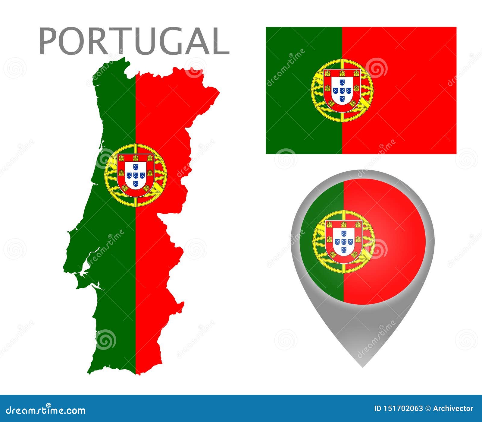 Portugal Flag Map Lisbon  #5168 Set of 2 Matching Pens