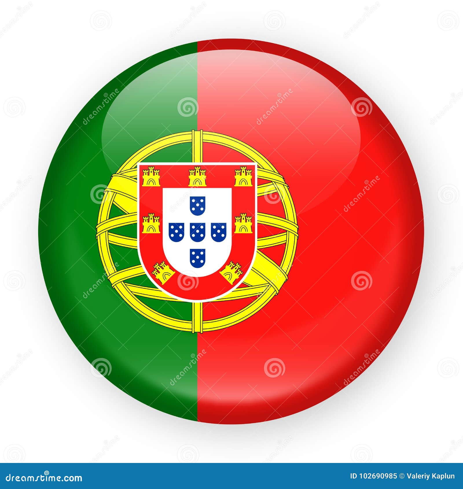 Portugal Flaggen Vektor Runde Ikone Stock Abbildung Illustration Von Getrennt Karikatur 102690985