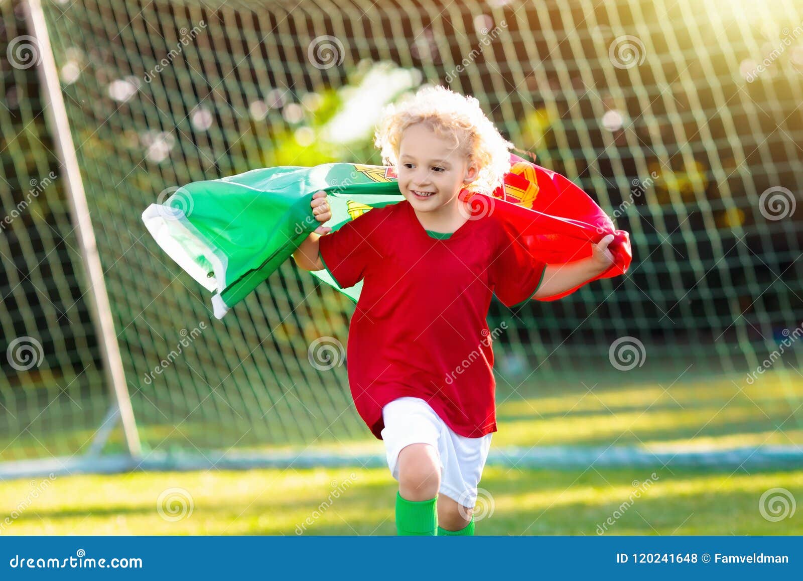 Portugal Football Fan Kids. Children Play Soccer. Stock Photo - Image ...