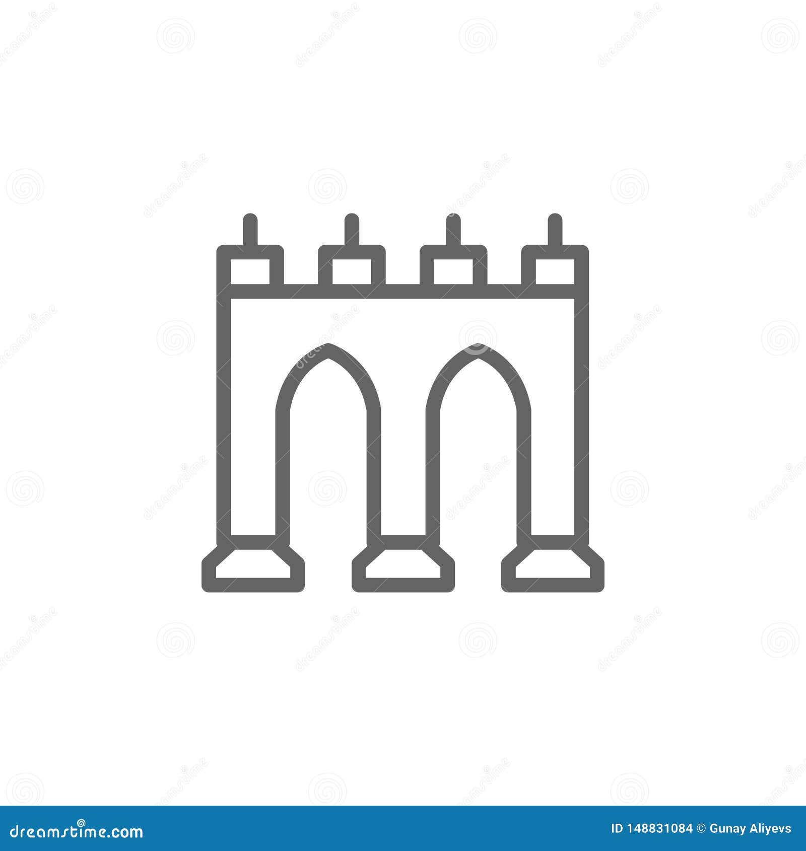 portugal, guas livres icon.  of portugal icon. thin line icon for website  and development, app development