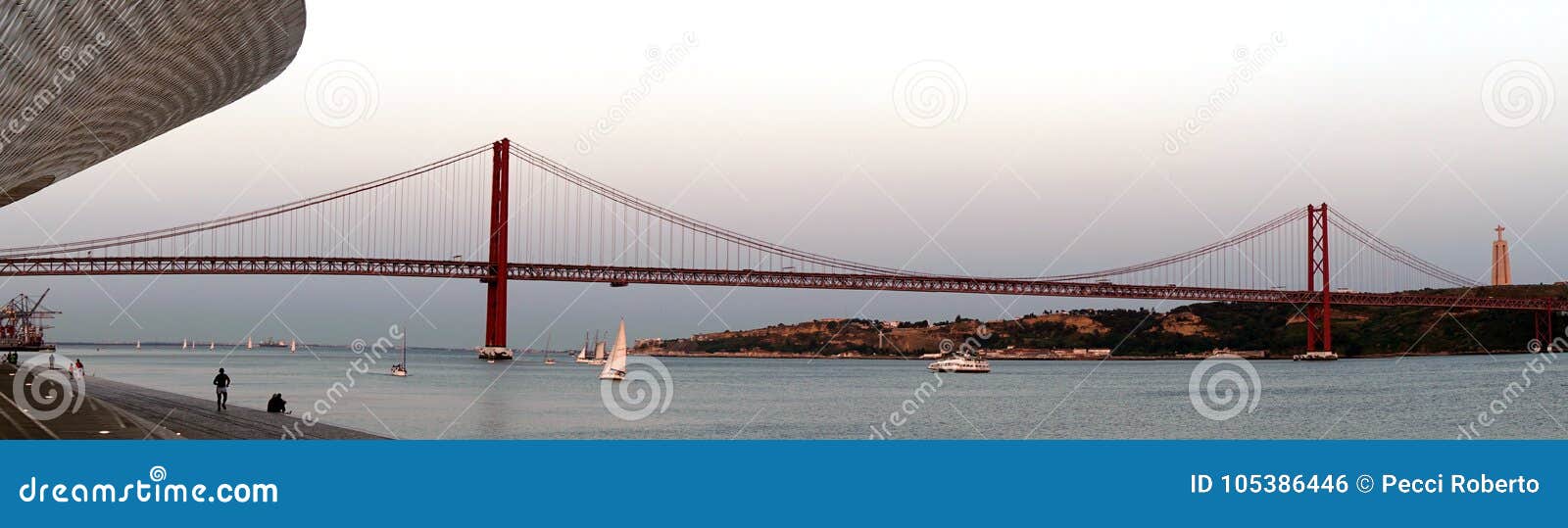 portugal, lisbon, view of the bridge and the maat museum