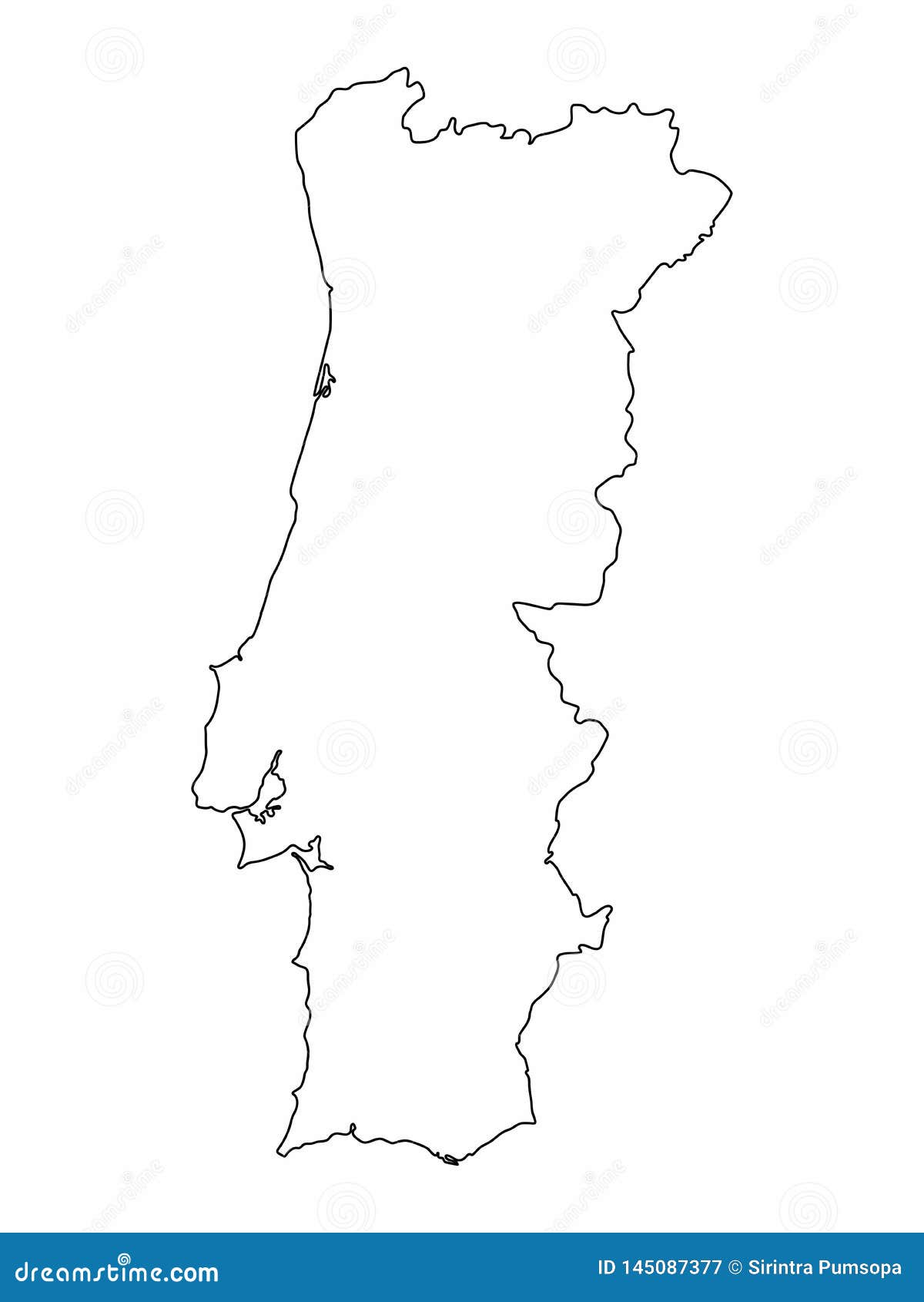 Portugal map freehand drawing on white background. 6563989 Vector Art at  Vecteezy