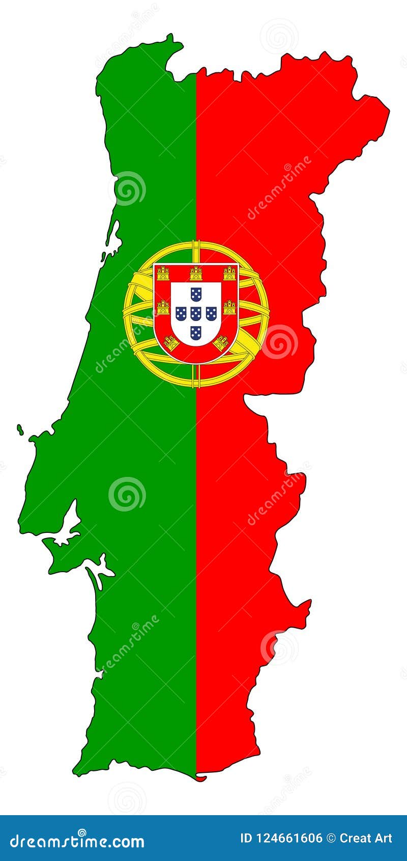 colorida Portugal mapa com regiões e a Principal cidades. vetor ilustração.  24398585 Vetor no Vecteezy
