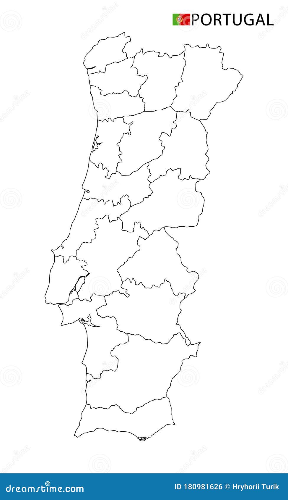 Conjunto De Mapas De Contorno De Portugal Mapa Detalhado Litoral