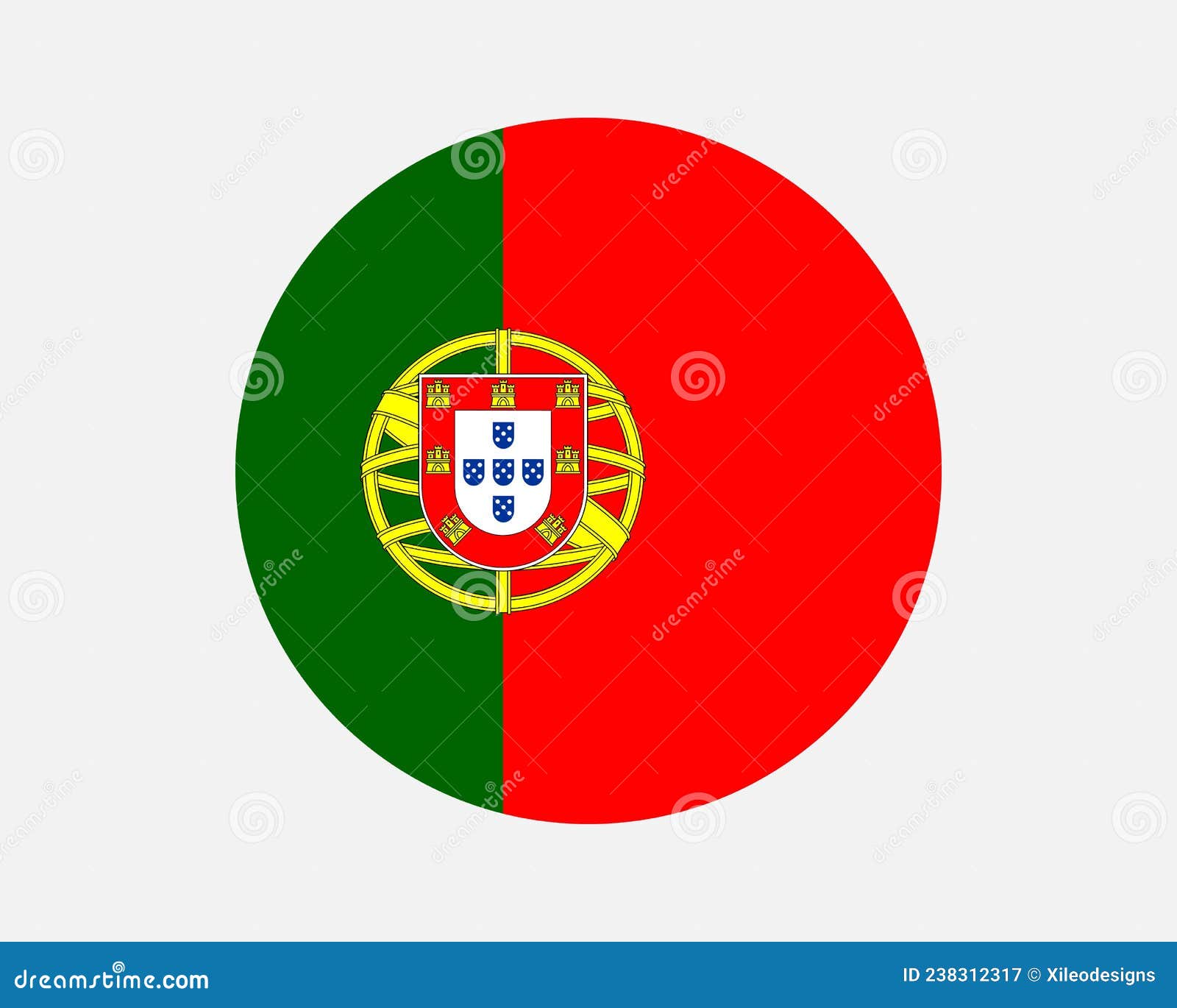portugal round country flag. portuguese circle national flag