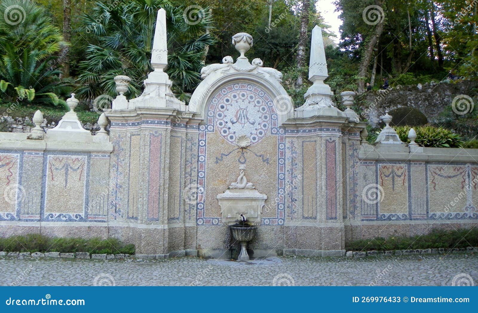 portugal, sintra, quinta da regaleira, fountain of abundance (fonte da abundancia