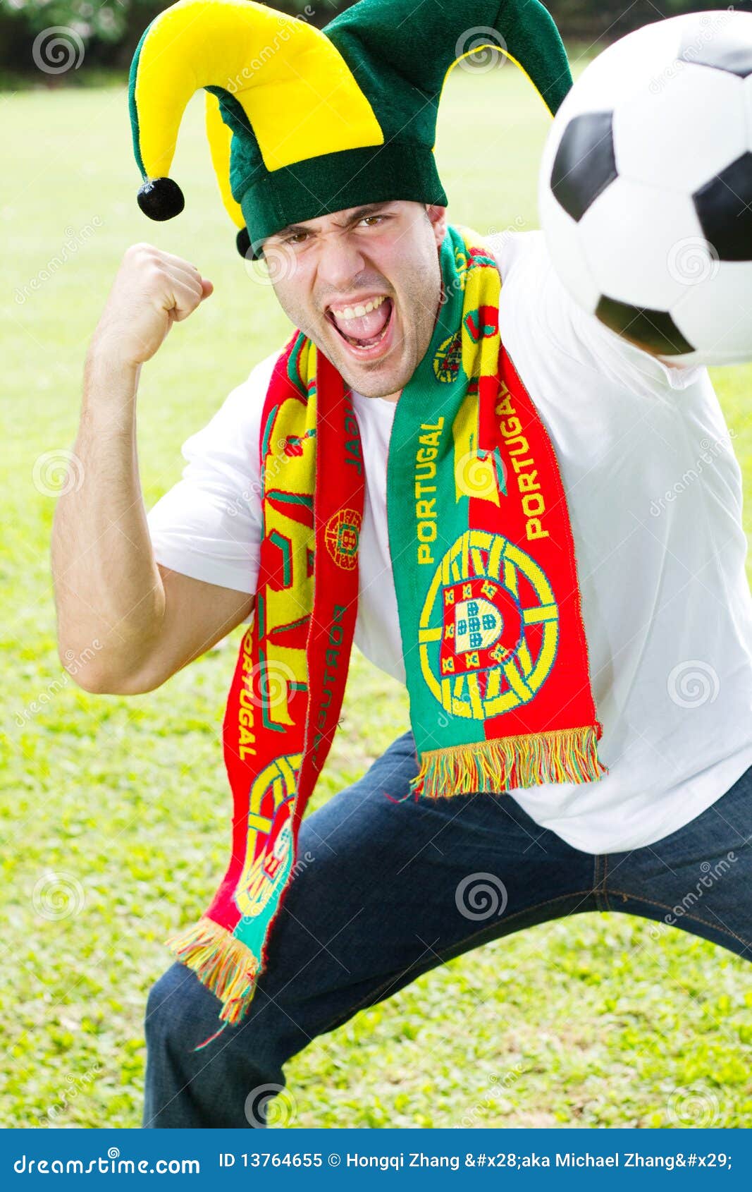 Portugal soccer fan stock image. Image of 2012, excitement - 13764655
