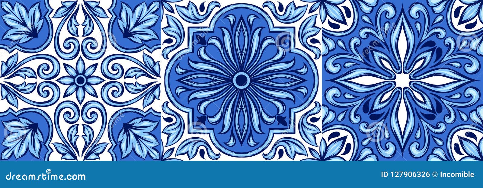 portuguese azulejo ceramic tile pattern.