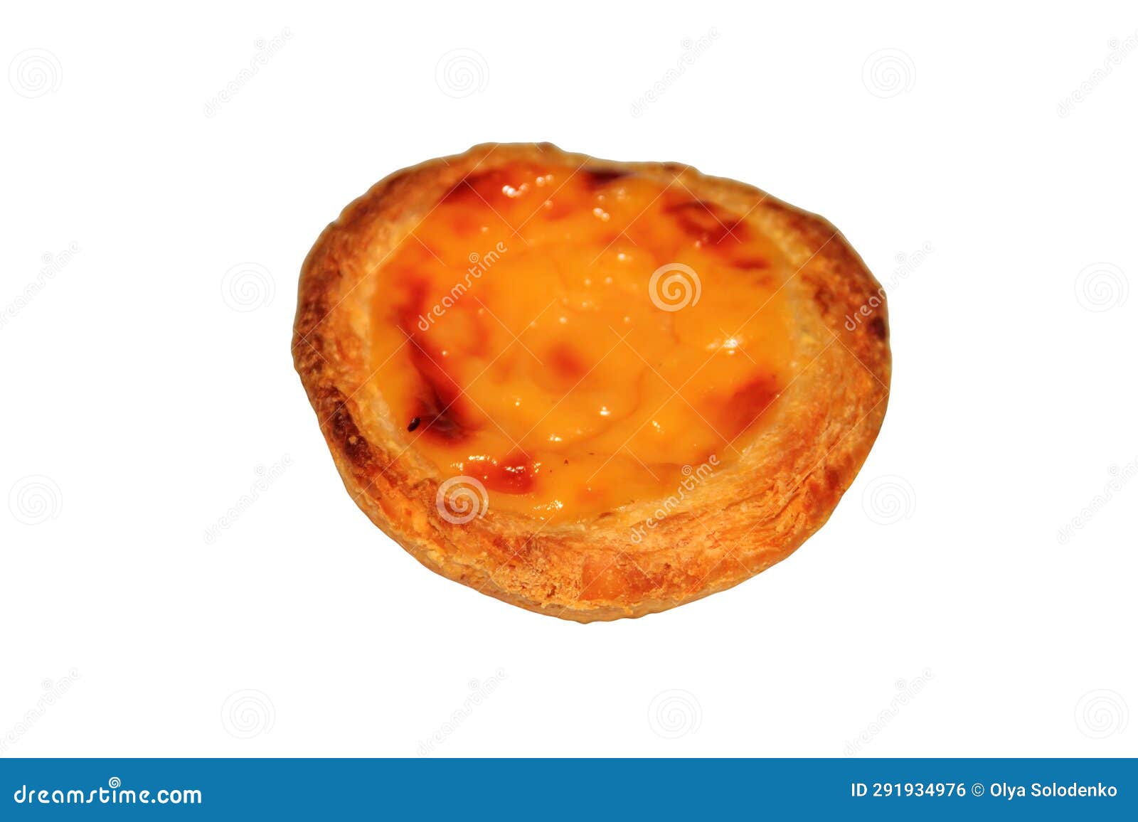 Portuguese Custard Pastry (pasteis De Nata) Isolated on White