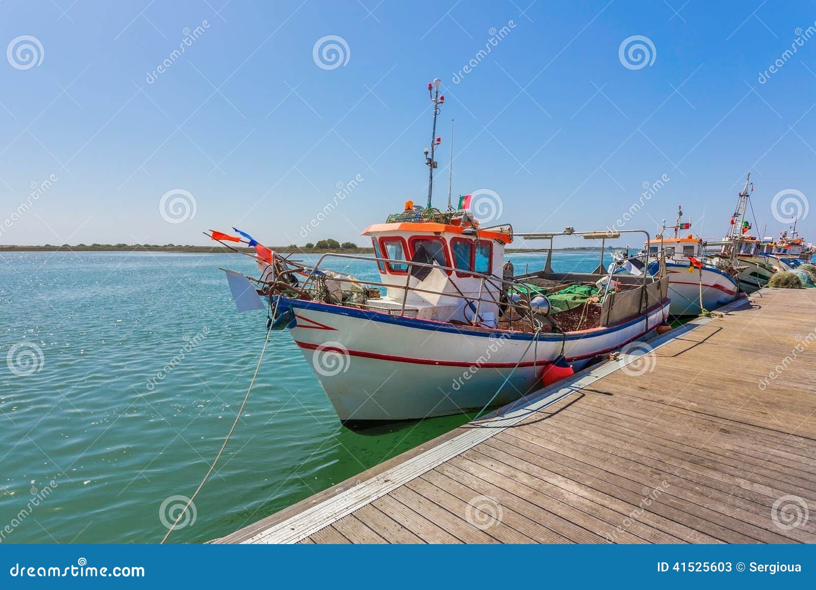Portuguese Fishing Boat On The Pier. Stock Image - Image ...